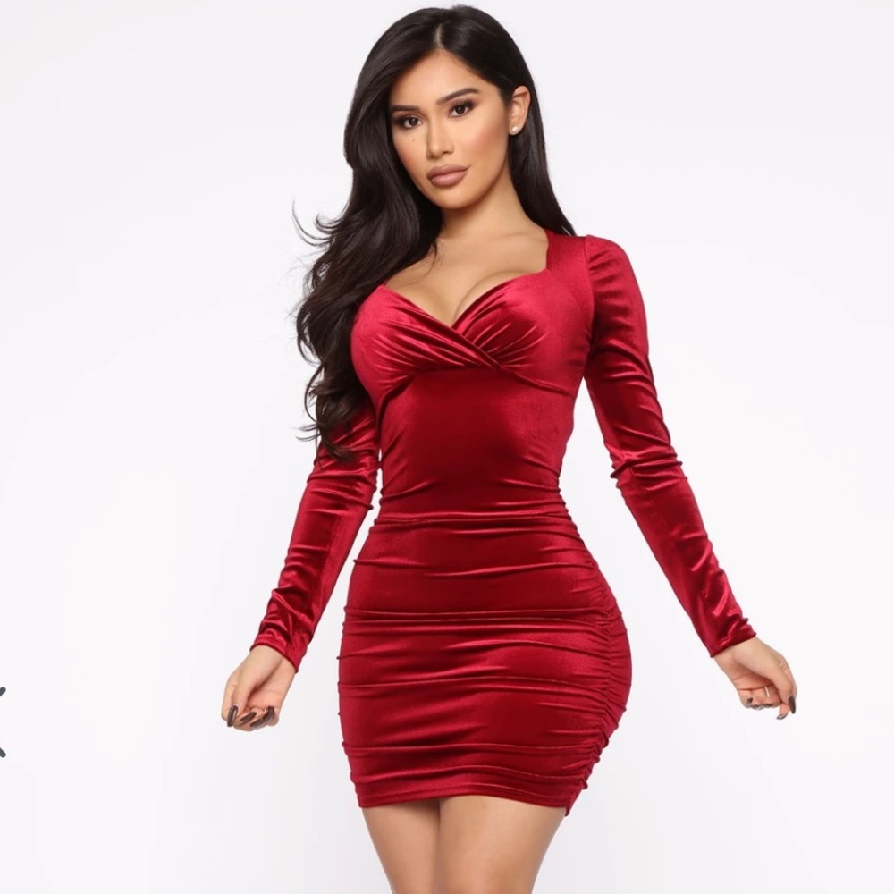 Red Velvet Mini Dress